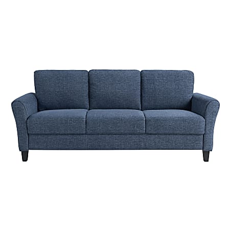 Lifestyle Solutions Winslow Sofa With Rolled Arms, 32-3/4&rdquo;H x 80-1/3&rdquo;W x 31-1/2&rdquo;D, Blue