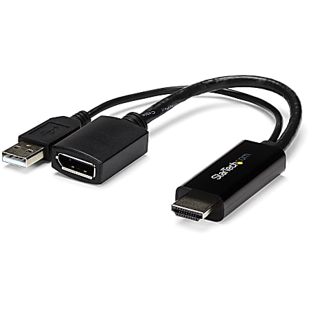 StarTech.com HDMI To DisplayPort Converter Black - Office Depot
