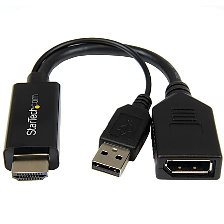 StarTech.com HDMI To DisplayPort Converter, Black