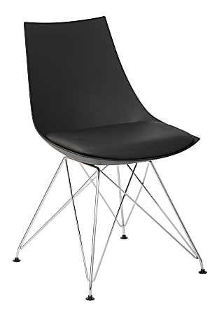 Ave Six Eiffel Bistro Chairs, Black/Chrome, Pack Of 2