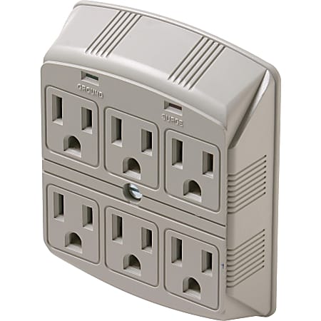 Steren 905-307 6-Outlets Surge Suppressor - 6 x NEMA 5-15R - 1875 VA - 370 J - 120 V AC Input - 120 V AC Output