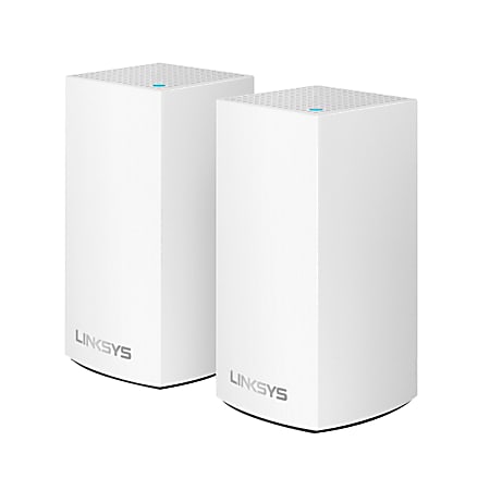 Linksys® Velop Intelligent Mesh™ 2-Port Gigabit Ethernet Wi-Fi Systems, WHW0102, Pack Of 2 Systems