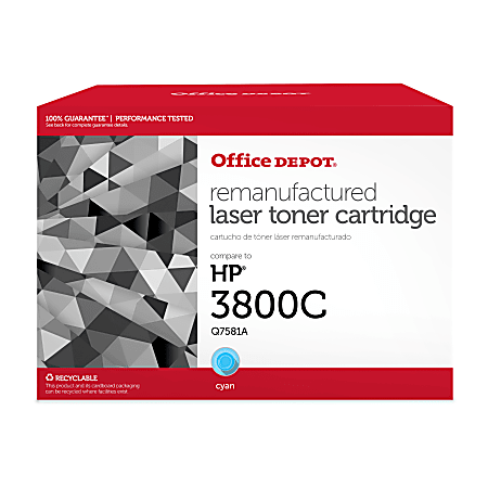 Office Depot® Remanufactured Cyan Toner Cartridge Replacement For HP 503A, OD3800C