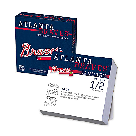 Lang Turner Licensing Boxed Daily Desk Calendar, 5-1/4" x 5-1/4", Atlanta Braves, January To December 2022