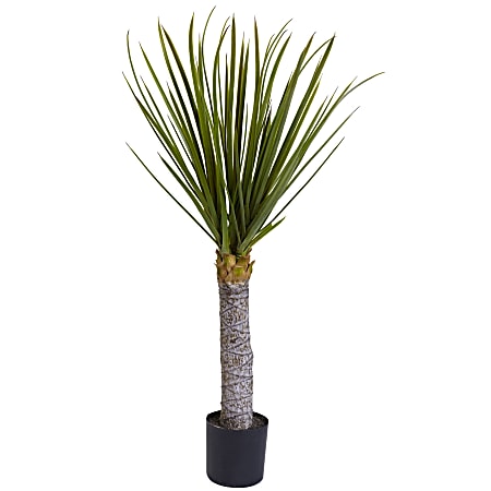 Nearly Natural 3'H Plastic Yucca Tree With Pot, Green