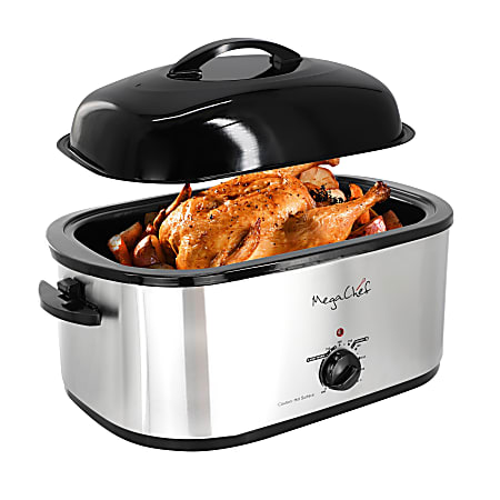 MegaChef 22-Quart Electric Roaster Oven With Self-Basting Lid, 12-1/2” x 23-5/16”