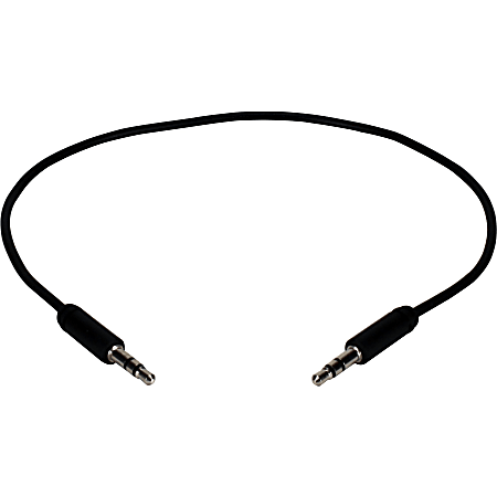 QVS 3.5mm Male to Male Speaker Cable - 1 ft Mini-phone Audio Cable for Speaker, Audio Device, Receiver - First End: 1 x Mini-phone Audio - Male - Second End: 1 x Mini-phone Audio - Male - Shielding - 1
