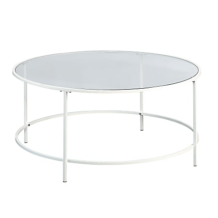 Sauder® Anda Norr Glass Coffee Table, Round, White
