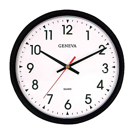 Geneva 3980GG 14 inch Commercial Battery Powered Quartz Wall Clock, Black