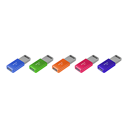 PNY USB 2.0 Flash Drives, 16GB, Assorted Colors,