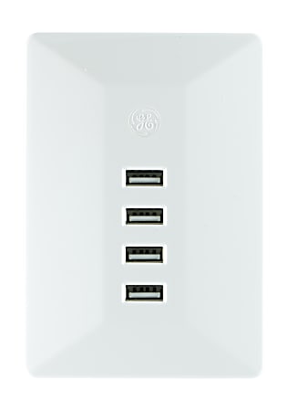 GE UltraPro USB Wall Charger, White, 31712