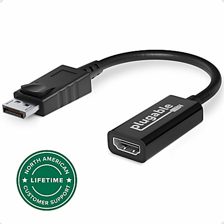 Plugable Active DisplayPort to HDMI Adapter - Connect any DisplayPort-Enabled PC or Tablet to an HDMI Enabled Monitor, TV or Projector  - DPHDMI