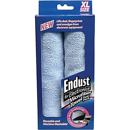 Endust 11421 XL MicroFiber Towels Twin Pack - For Display Screen, PDA, Digital Camera, Desktop Computer, Gaming Console, Electronic Equipment - MicroFiber - 3 Pack