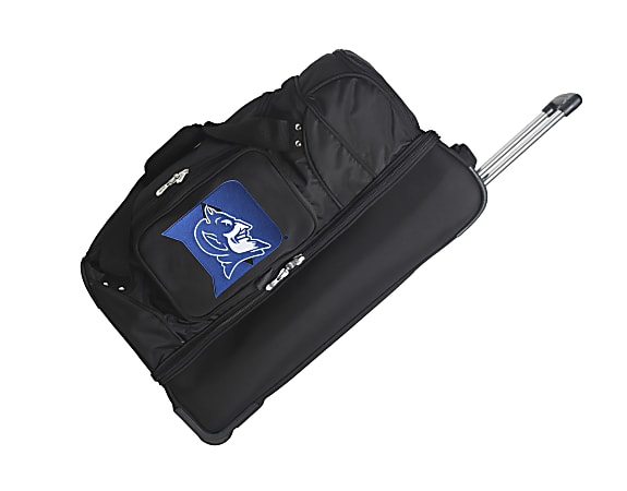 Denco Sports Luggage Rolling Drop-Bottom Duffel Bag, Duke Blue Devils, 15"H x 27"W x 14 1/2"D, Black