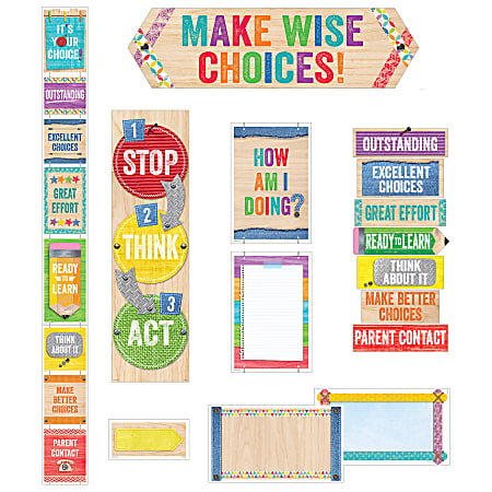 Creative Teaching Press® Upcycle Style Behavior Clip Chart Mini Bulletin Board Set, Multicolor, Grade 1 - Grade 8