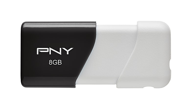 PNY Compact Attache USB Flash Drive, 8GB, Black