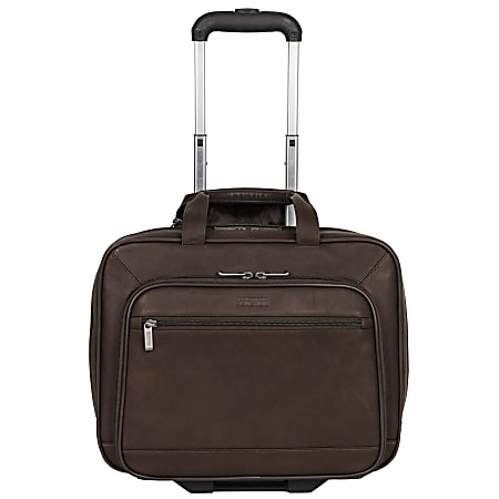 Kenneth Cole Reaction Rolling Leather Portfolio, 13 1/2" x 16 1/2" x 8 1/2", Brown