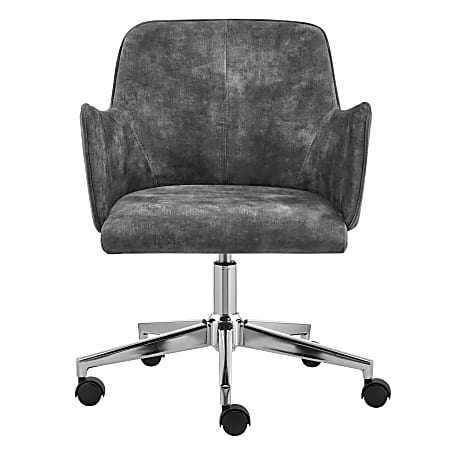 Eurostyle Sunny Pro Velvet Office Chair, Chrome/Gray
