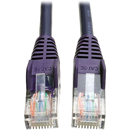Tripp Lite Cat5e 350 MHz Snagless Molded (UTP) Ethernet Cable (RJ45 M/M) PoE Purple 5 ft. (1.52 m)