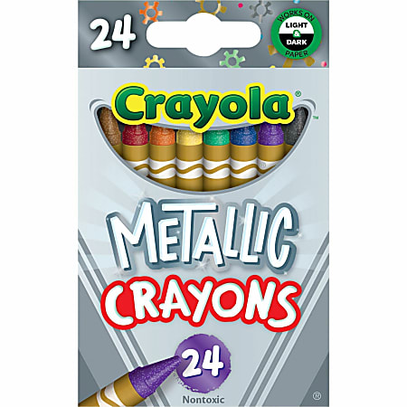 Crayola Metallic Crayons Pack Of 24 Crayons - Office Depot
