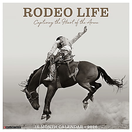2026 Willow Creek Press Scenic Monthly Wall Calendar, 12" x 12", Rodeo Life, January To December, 56103