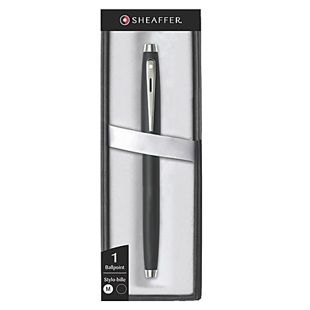Sheaffer® 100 Fountain Pen, Medium Point, 1.0 mm, Matte Black Barrel, Black Ink