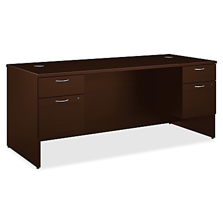 HON® 101 Series Laminate Double-Pedestal Desk, 72", Mocha