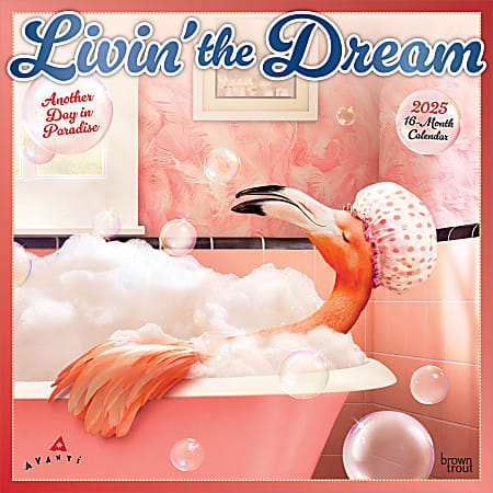 2025 BrownTrout Avanti Livin' the Dream Monthly Square Wall Calendar, 12" x 12", Fun and Humor, Jan to Dec 2025, 9781975479695