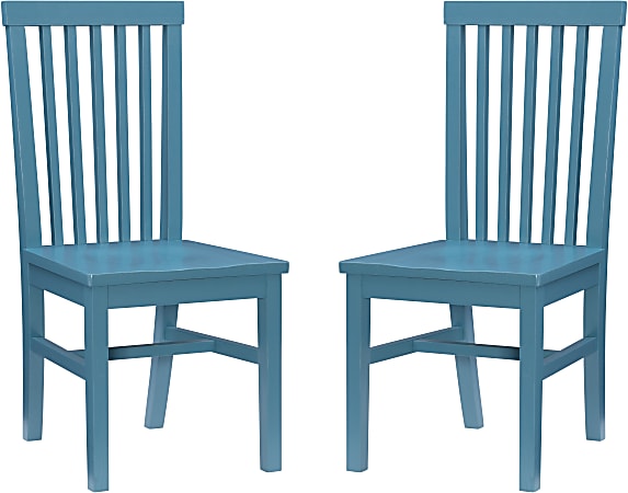 Linon Brockton Side Chairs, Teal, Set Of 2 Chairs
