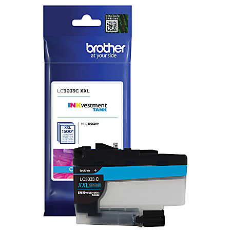 Brother® LC3033 INKvestment Cyan High-Yield Ink Tank, LC3033C