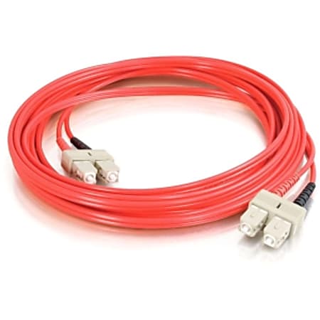 C2G-5m SC-SC 62.5/125 OM1 Duplex Multimode PVC Fiber Optic Cable - Red
