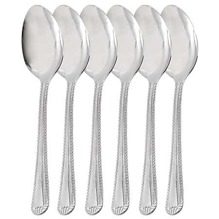 Gibson Home Tustin 6-Piece Stainless Steel Dinner Spoon Flatware Set, Silver