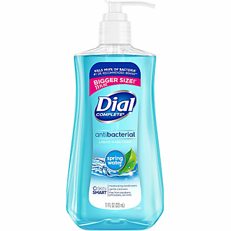 Dial Liquid Soap - Spring Water Scent - 11 fl oz - Pump Dispenser - Bacteria Remover - Hand, Skin, Healthcare, School, Office, Restaurant, Daycare