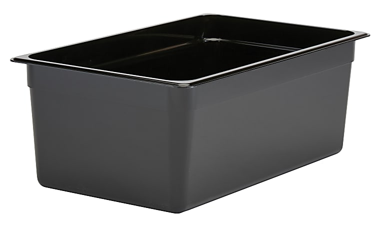 Cambro Camwear GN 1/1 Size 8" Food Pans, 8”H x 12-3/4”W x 20-7/8”D, Black, Set Of 6 Pans