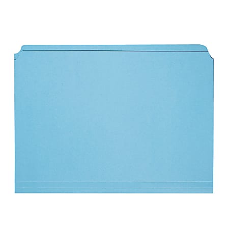 SKILCRAFT® Straight-Cut Color File Folders, Letter Size, 100% Recycled, Blue, Box Of 100