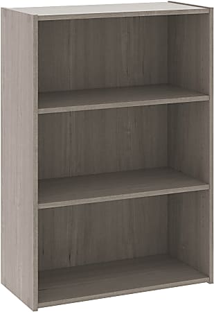 Sauder® Beginnings 36"H 3-Shelf Bookcase, Silver Sycamore