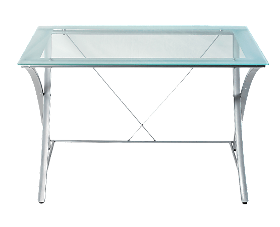 Realspace® Zentra Main Desk, Silver/Clear