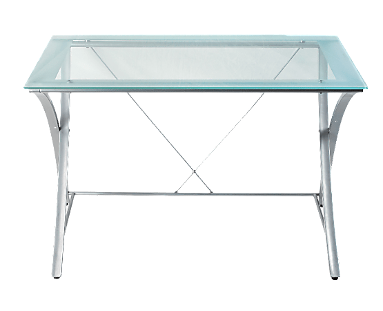 Realspace® Zentra Main 48"W Writing Desk, Silver/Clear