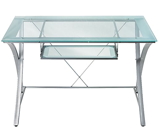 Glass desk office max sale