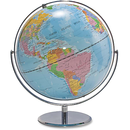 Advantus 12" Political World Globe - 13" Width x 16" Height - 12" Diameter - Multi