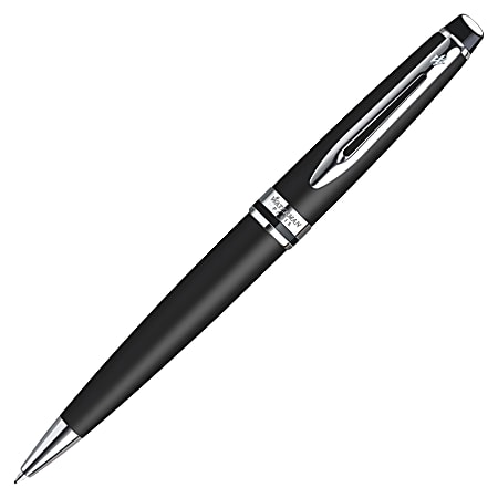 Waterman® Expert Ballpoint Pen, Medium Point, 1.0 mm, Black/Silver Barrel, Blue Ink