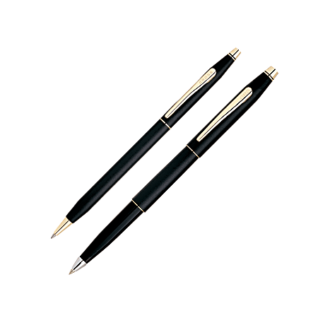 Cross® Classic Century Rollerball Pen With Free Ballpoint Pen, Medium Point, 1.0 mm, Assorted Barrels, Black Ink