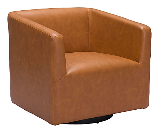 Zuo Modern Brooks Plywood And Steel Accent Chair, Brown