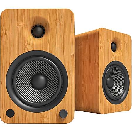 Kanto YU6BAMBOO 2.0 Bluetooth Speaker System - 100 W RMS - Bamboo - Bookshelf - 50 Hz to 20 kHz - USB