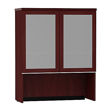 Bush Business Furniture Milano2 Bookcase Hutch with Glass Doors, 36"W, Harvest Cherry, Premium Installation