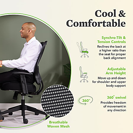 HON VL702 Ergonomic Mesh High Back Task Chair Black - Office Depot
