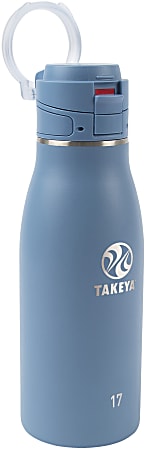 Takeya Traveler FlipLock Bottle, 17 Oz, Bluestone