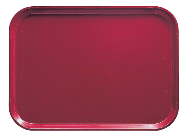 Cambro Camtray Rectangular Serving Trays, 14" x 18", Cherry Red, Pack Of 12 Trays