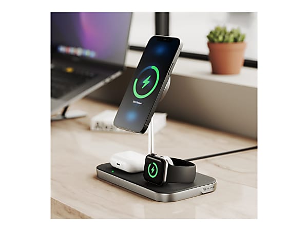 Pop-Tech Desk Stand for MagSafe Charger, Aluminum Magsafe Charging Stand  Holder for iPhone, Portable Mag Safe Cradle Dock Compatible with Apple  iPhone