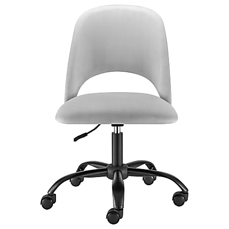 Eurostyle Alby Velvet Office Chair, Black/Gray